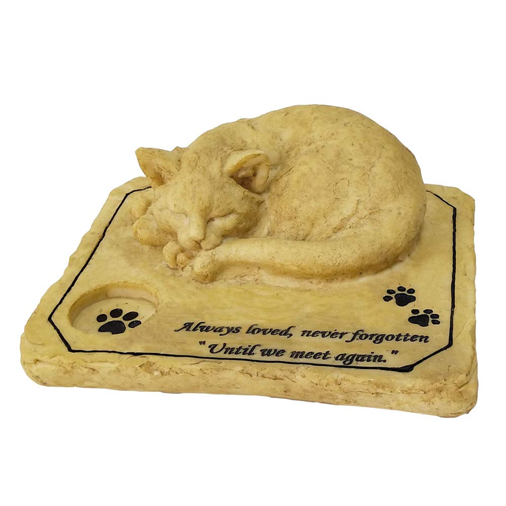 Mildahjoy Jhp Pet Memorial Stone Marker For Cat, 3D Cat Garden Stone, Cat Grave Marker Stone Headstone Tombstone,Cat Sympathy Gi